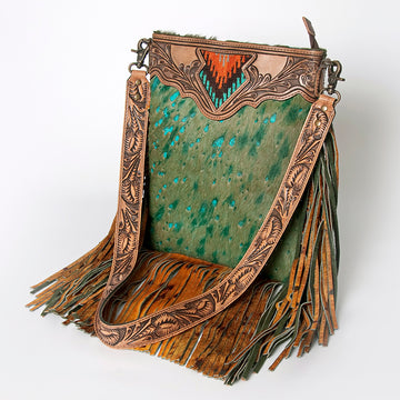 ADBGS192AA American Darling Hand Tooled Hair On Genuine Leather Women Bag Western Handbag Purse